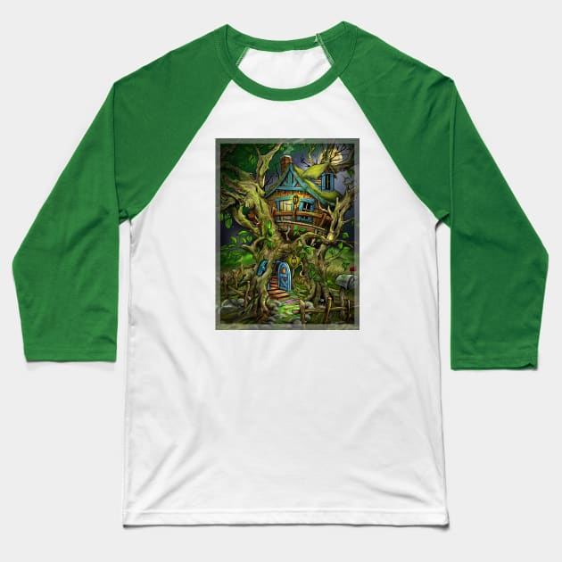 ENCHANTED TREEHOUSE Baseball T-Shirt by harstonart